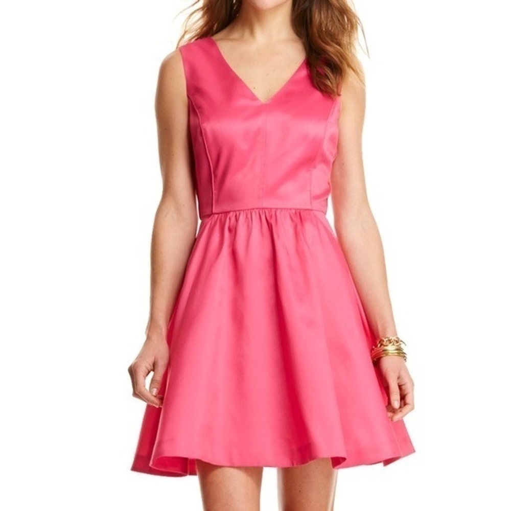 VINEYARD VINES FOR KENTUCKY DERBY PINK FIT AND FLARE DRESS